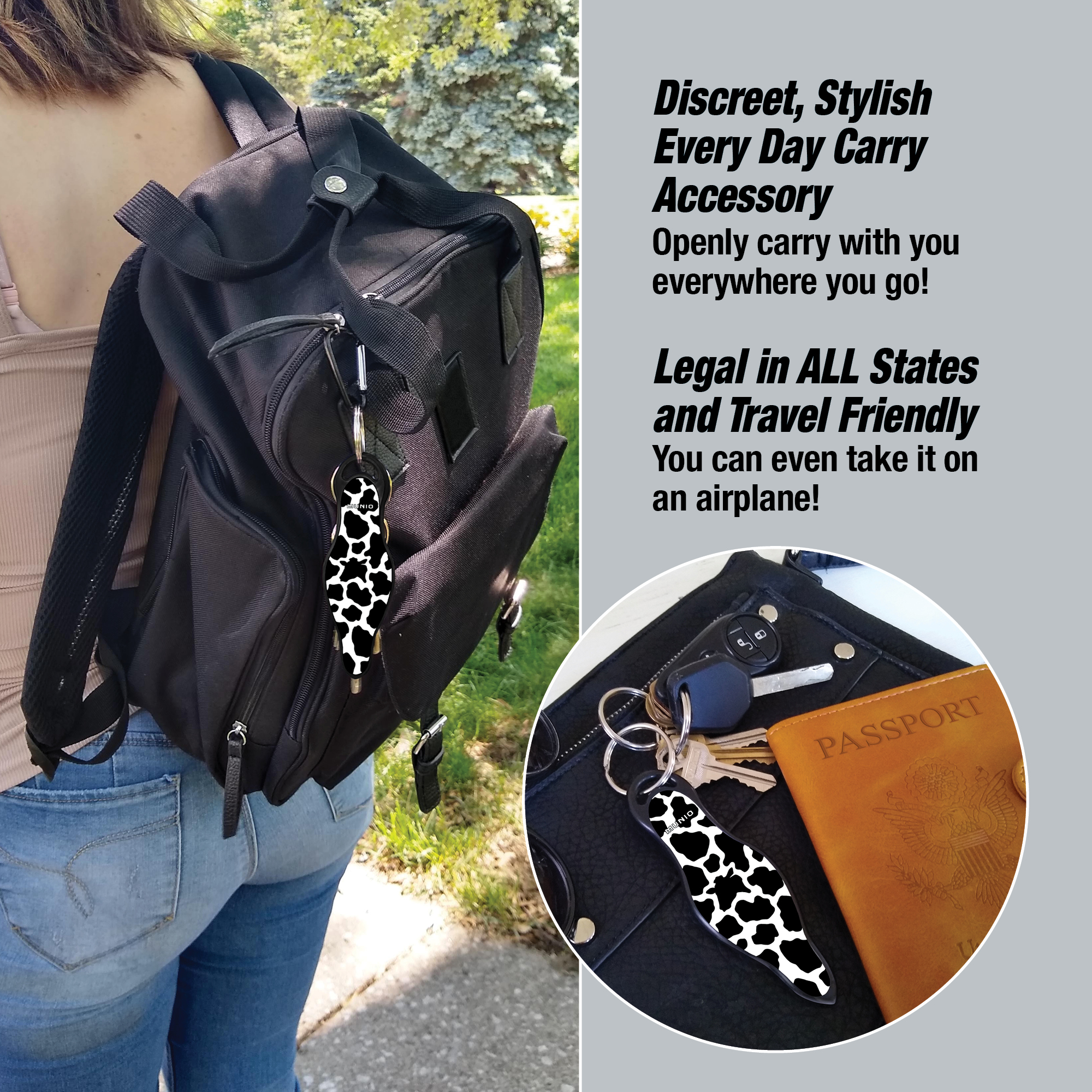 MUNIO Self Defense Keychain - Cow Print - Image 4