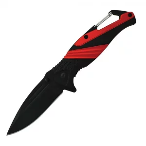ElitEdge Striped 7" Tactical Knife - Red