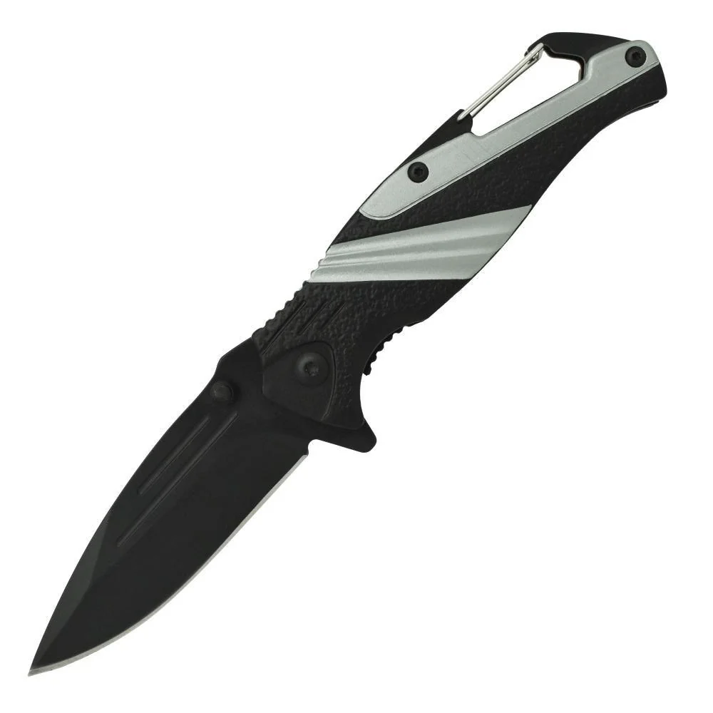ElitEdge Striped 7" Tactical Knife - Silver